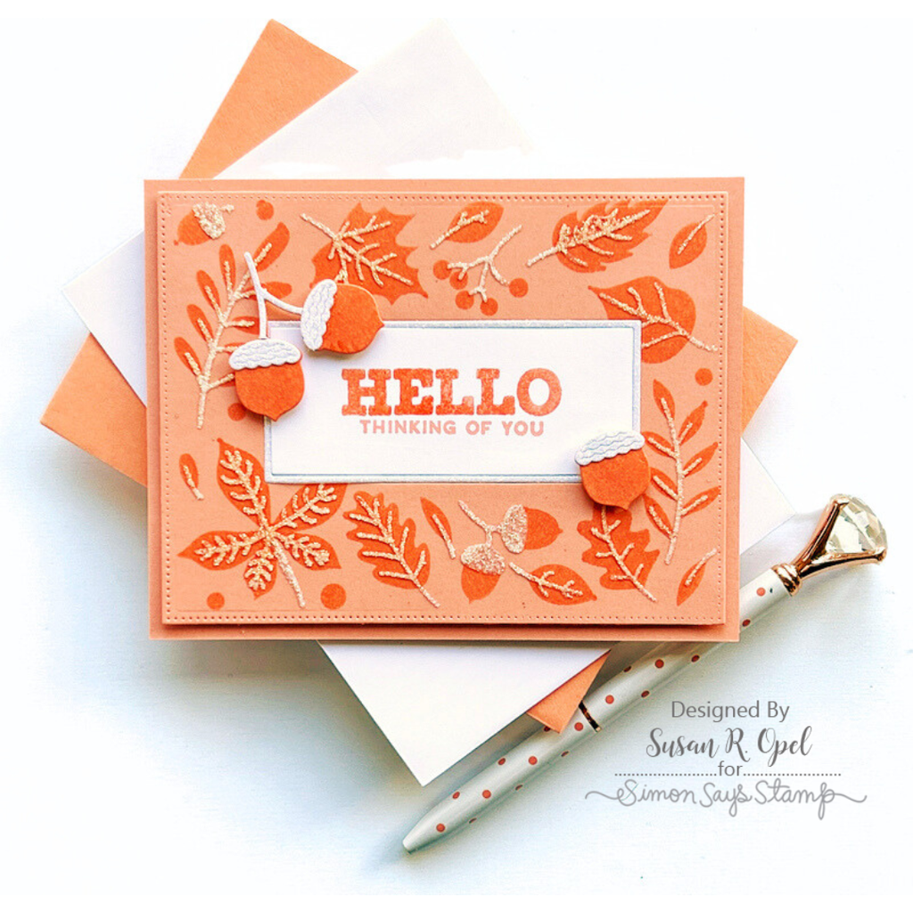Simon Says Stamp Stencils Autumn Frame ssst221719 Hello Card | color-code:ALT05