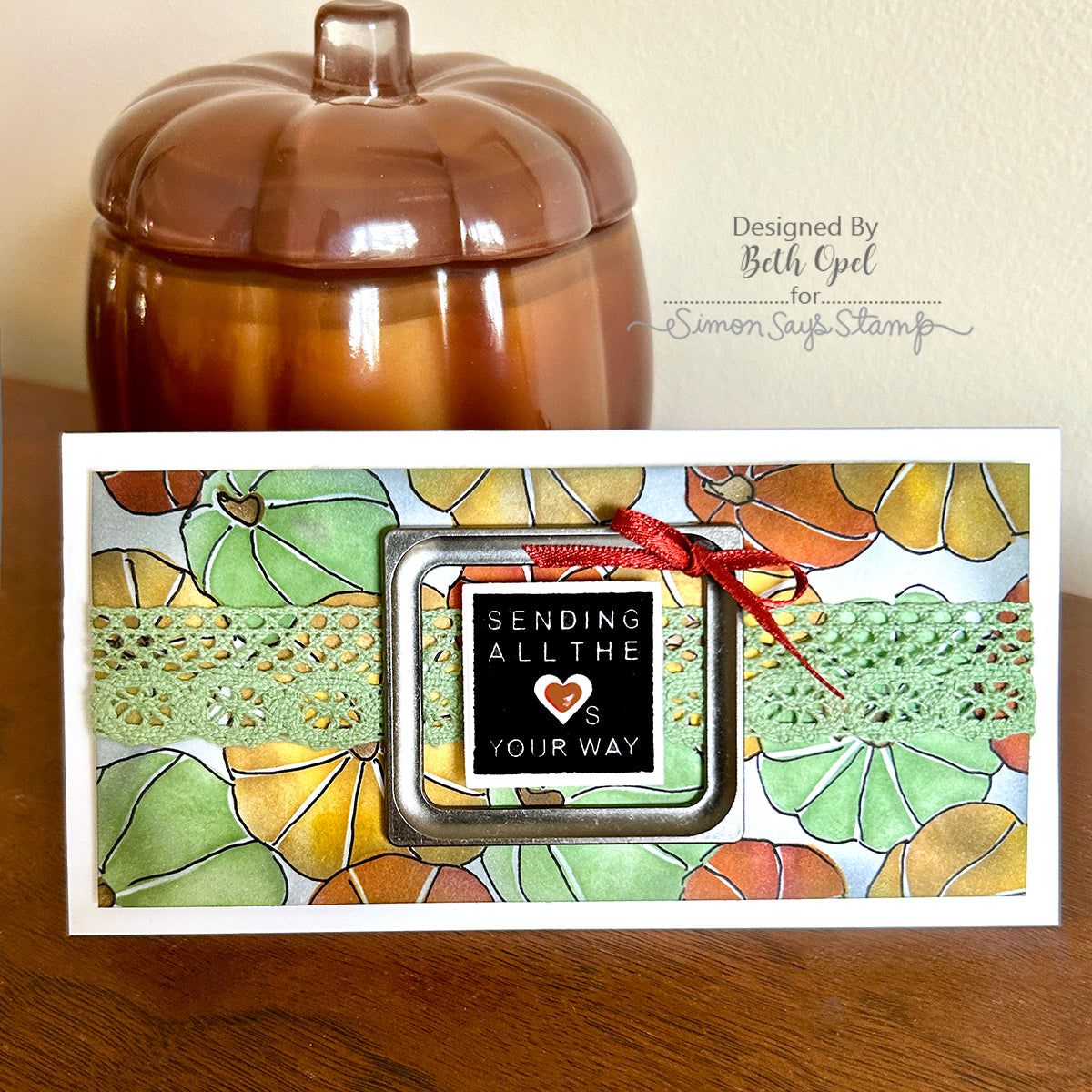 Simon Says Stamp Stencils Pumpkin Patch 1100st Love Card
