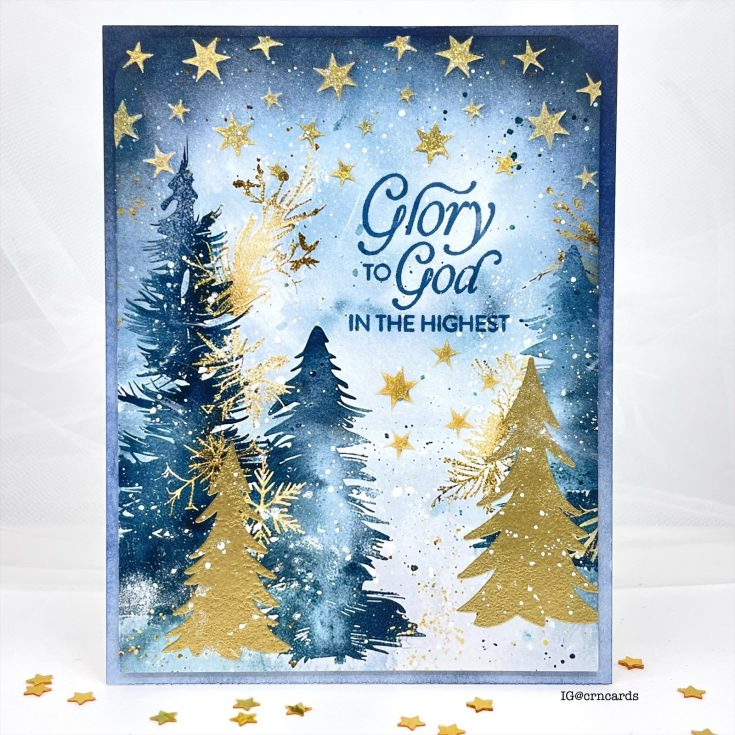 Simon Says Stamp Stencil Snowy Hills 1108st Christmas Card | color-code:ALT01
