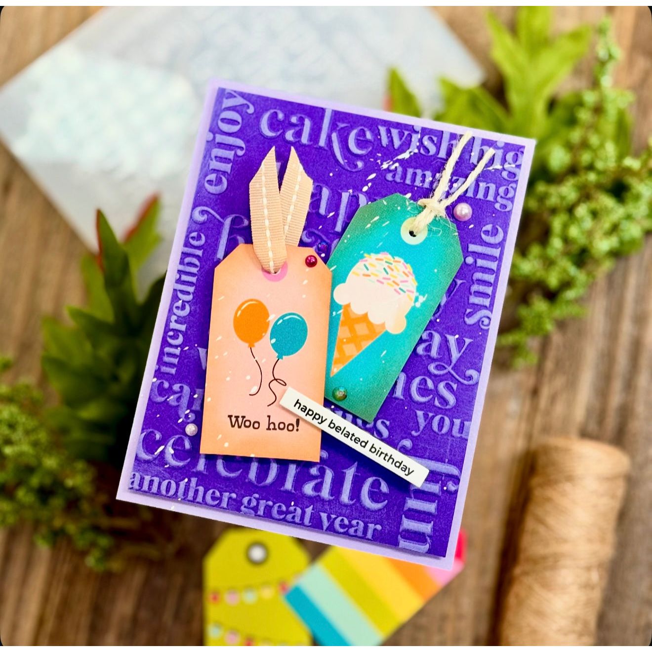 Simon Says Stamp EZ Strips and Die Birthday set1025ez Birthday Card
