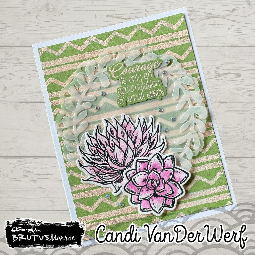 Brutus Monroe Succulent & Cactus Stamp & Die Set bru6225 stripes