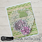 Brutus Monroe Succulent & Cactus Stamp & Die Set bru6225 stripes