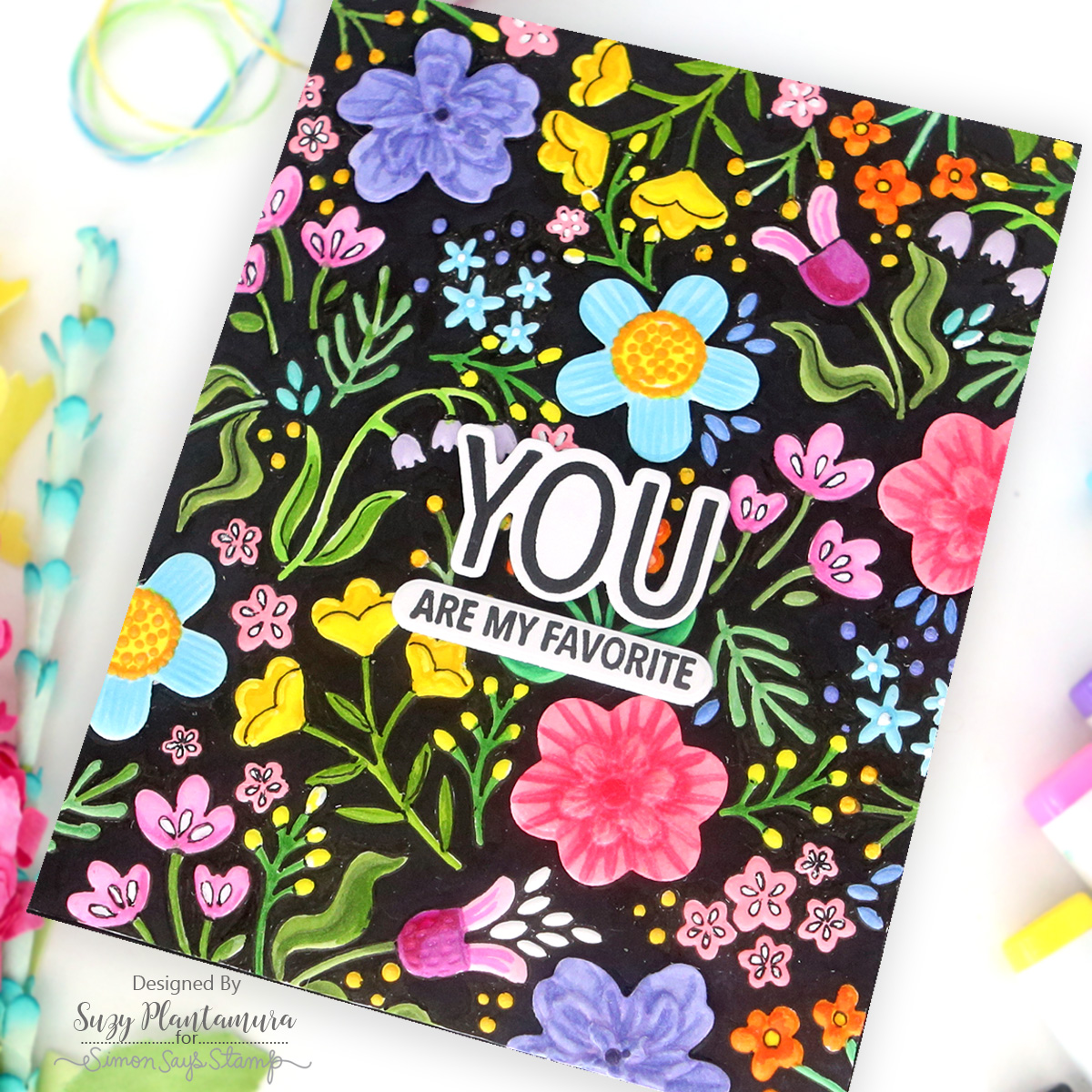 Simon Says Stamp Embossing Folder and Cutting Dies Boho Flowers sfd510 STAMPtember Friend Card | color-code:ALT03