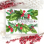 Simon Says Stamp Embossing Folder Leafy Double Garland sf534 And Everything Nice Holiday Card | color-code:ALT05