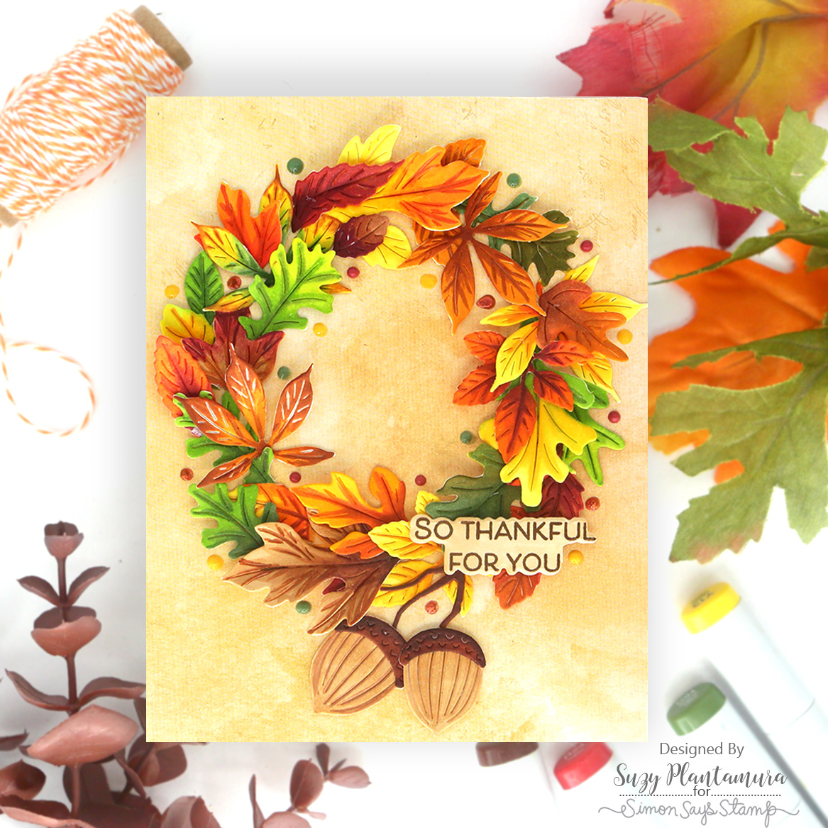 Simon Says Stamp Acorn Bundle Wafer Dies s1053 STAMPtember Thankful Card | color-code:ALT04