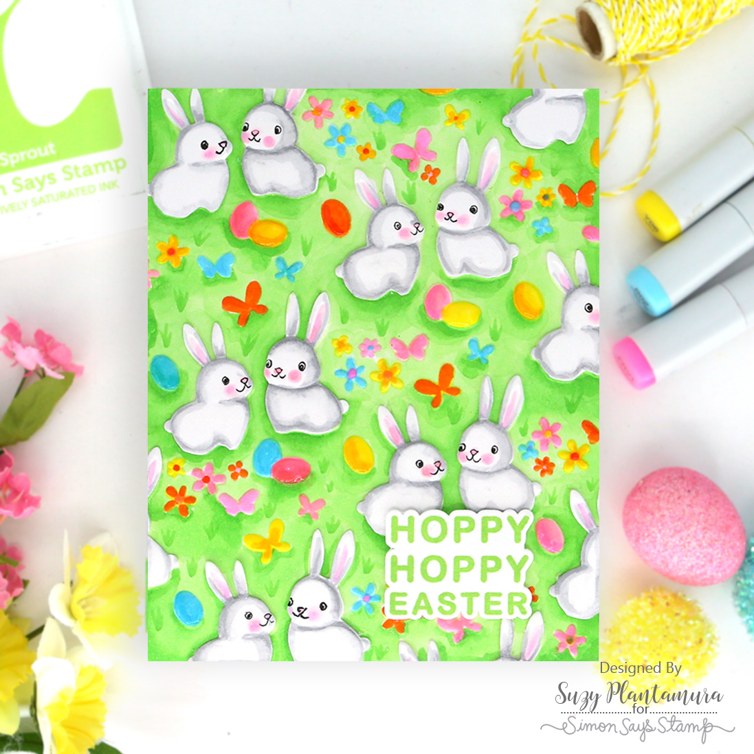 Simon Says Stamp Embossing Folder and Cutting Dies Little Bunnies sfd593 Beautiful Moments Easter Card | color-code:ALT02