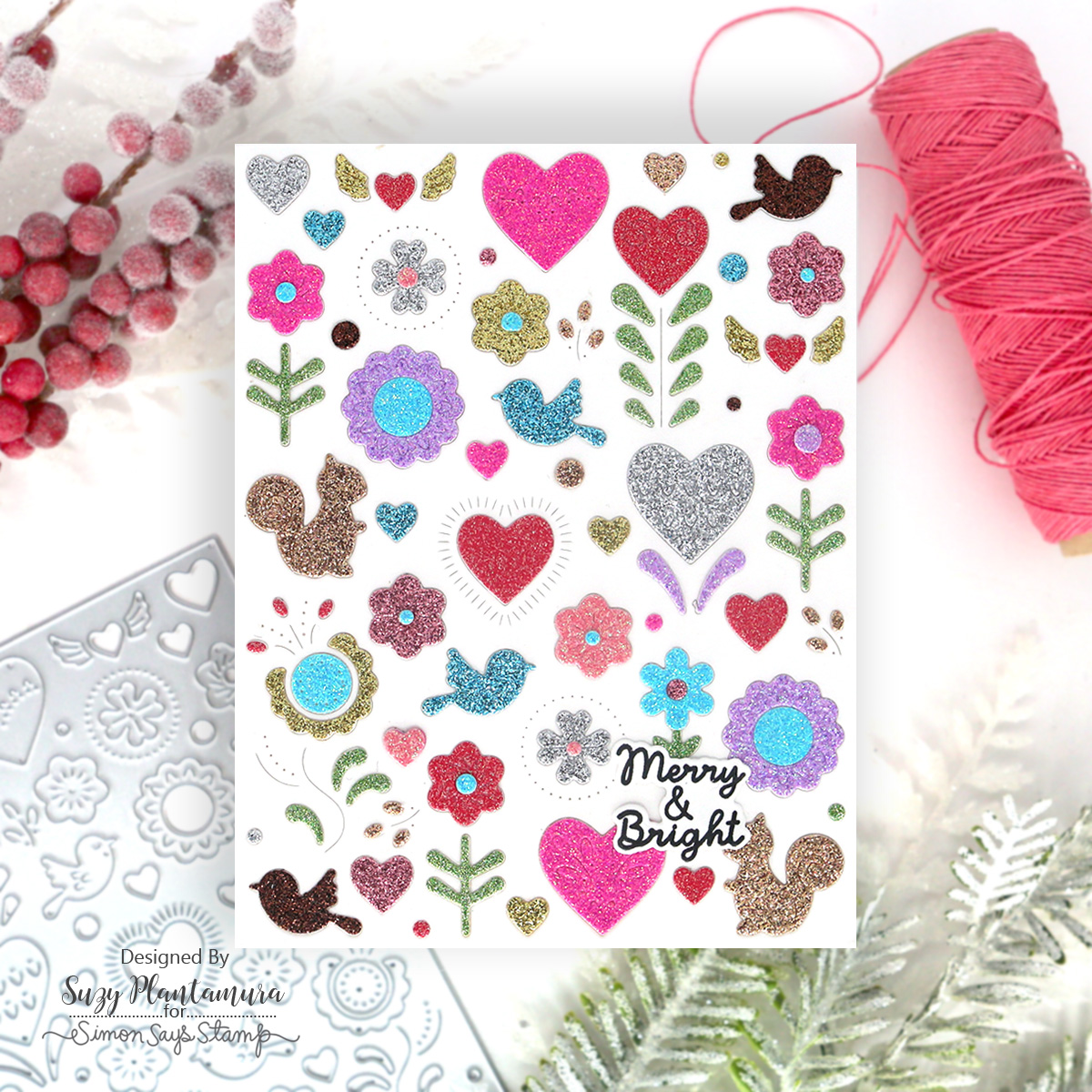 Simon Says Stamp Love Celebration Plate Wafer Die s1118 DieCember Christmas Card | color-code:ALT05
