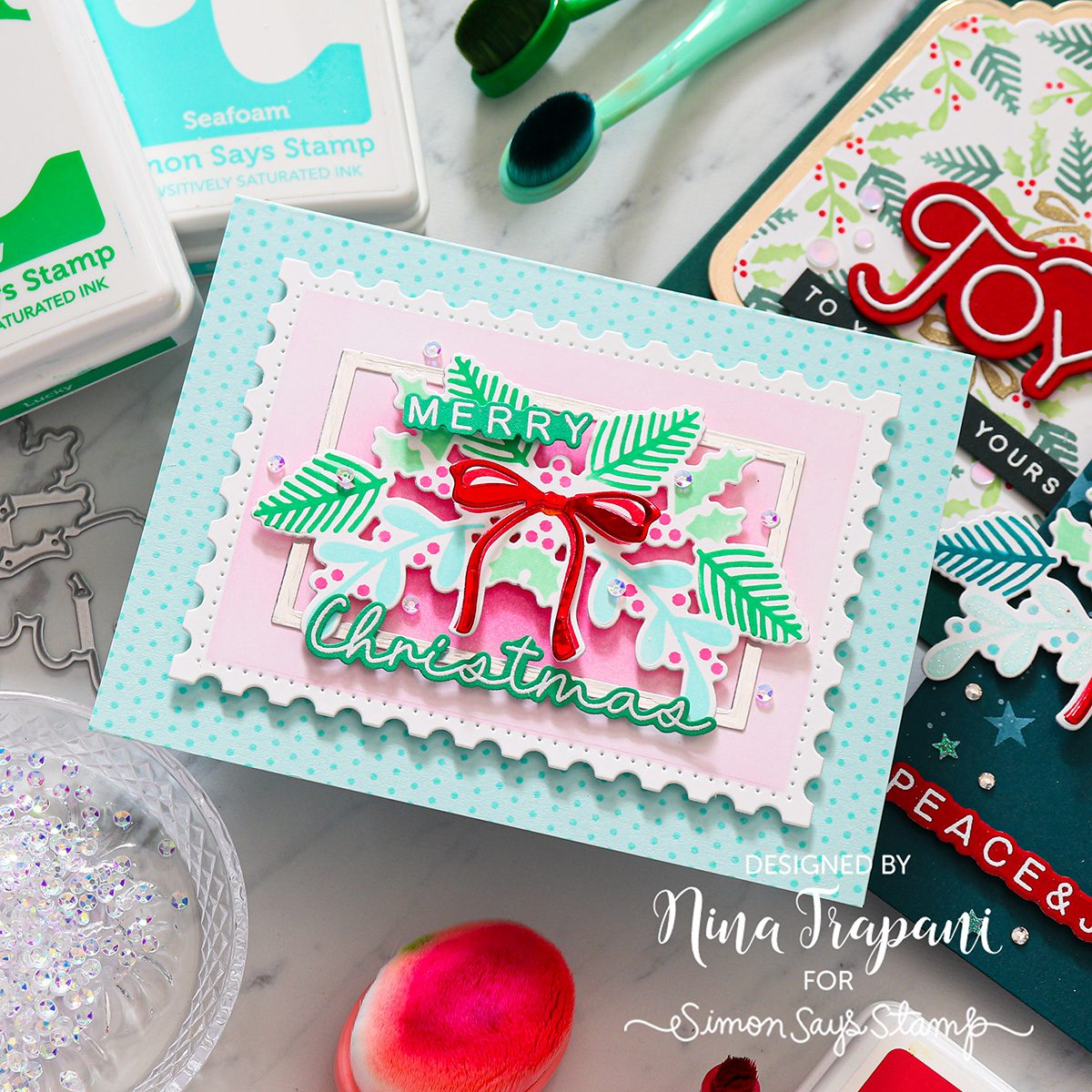 Simon Says Stamp Festive Swag Wafer Die 1337sdc Christmas Card | color-code:ALT06