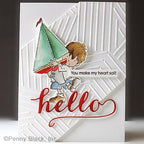 Penny Black Diagonals Embossing Folder 65-019 hello