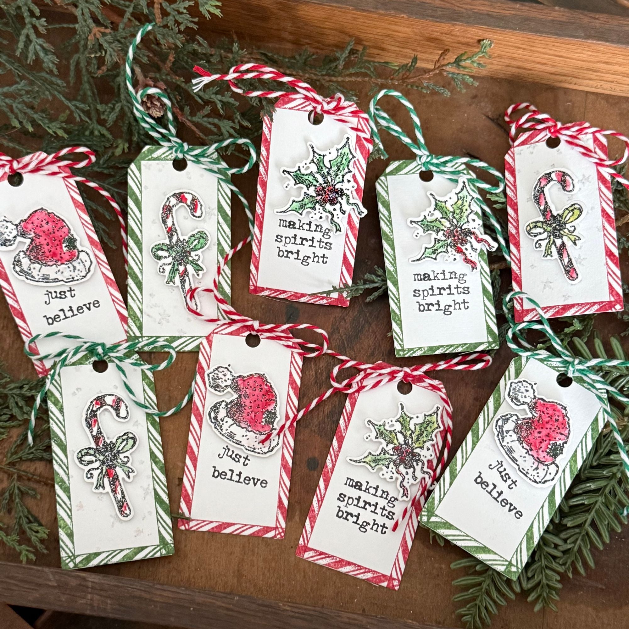 Tim Holtz Tattered Christmas Stamps with Simon Says Stamp Dies Bundle settc25 Christmas Tags