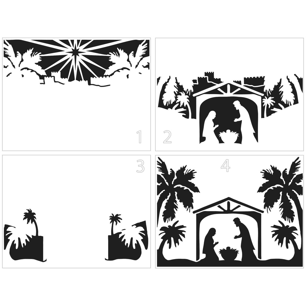 The Crafter’s Workshop Layered Nativity Scene Stencil tcw6046