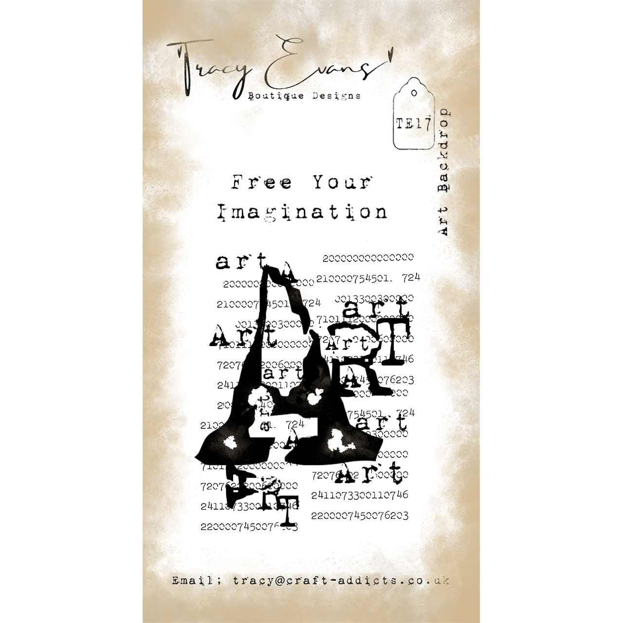 Tracy Evans Boutique Designs Art Backdrop A8 Clear Stamps te17