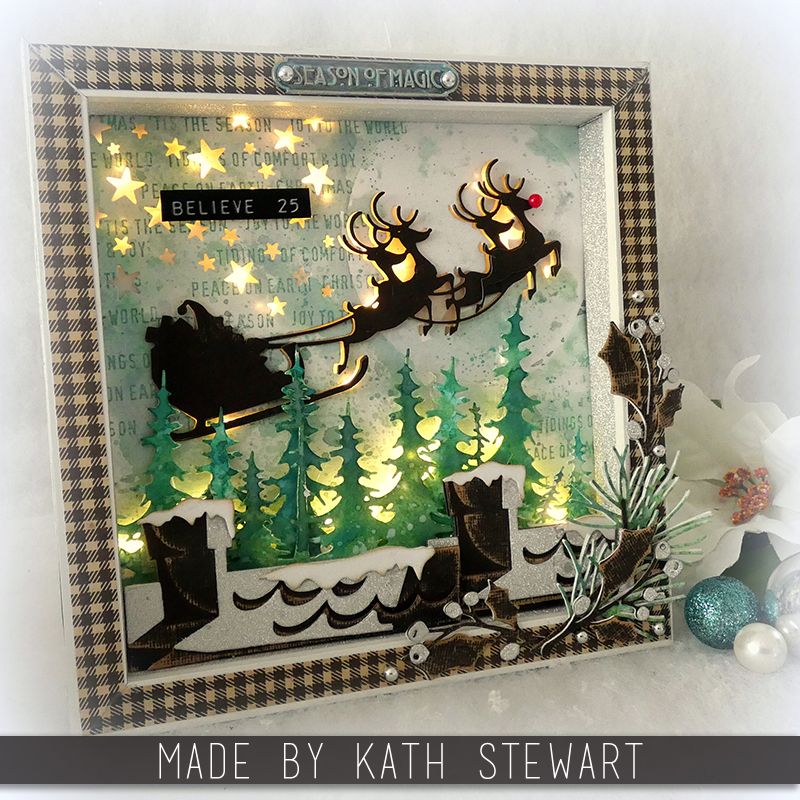 Tim Holtz Sizzix Festive Gatherings Thinlits Dies 666333 shadow box