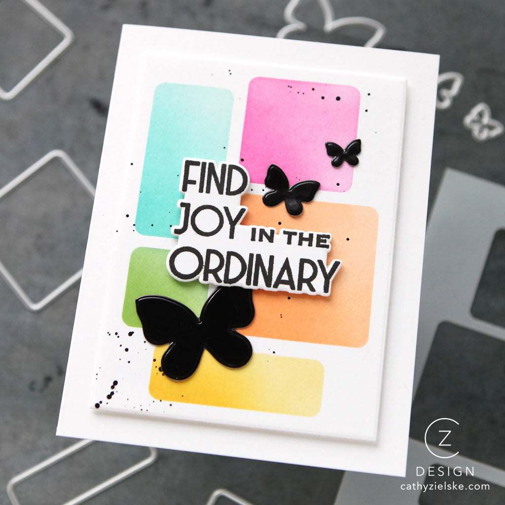Simon Says Stamp Set of 5 Layering Templates Artful Palette 1124stc Encouragement Card | color-code:ALT06