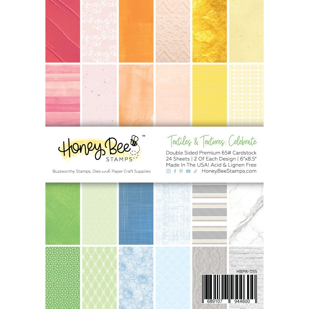 Honey Bee Textiles And Texture Celebrate 6 x 8.5 Paper Pad hbpa-055