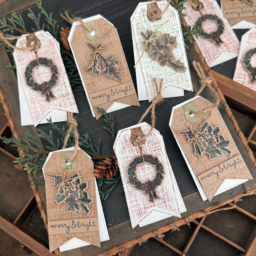 Tim Holtz Holiday Things Stamps with Simon Says Stamp Dies Bundle setht25 Christmas Tags
