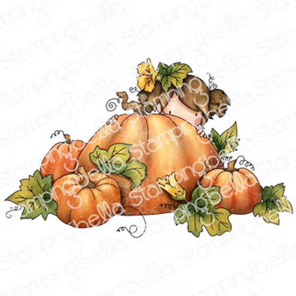 Stamping Bella Tiny Townie Piper at the Pumpkin Patch Cling Stamp eb1252
