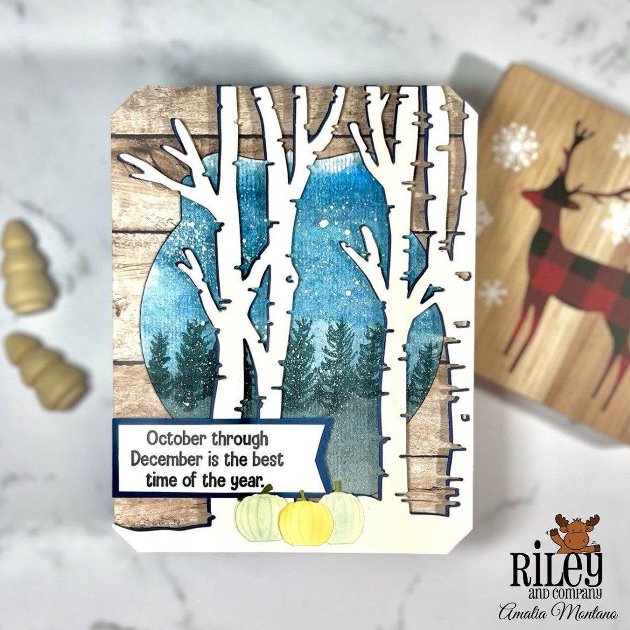 Riley And Company Funny Bones Hallow-thanks-mas Cling Rubber Stamp rwd-1204 holiday combo