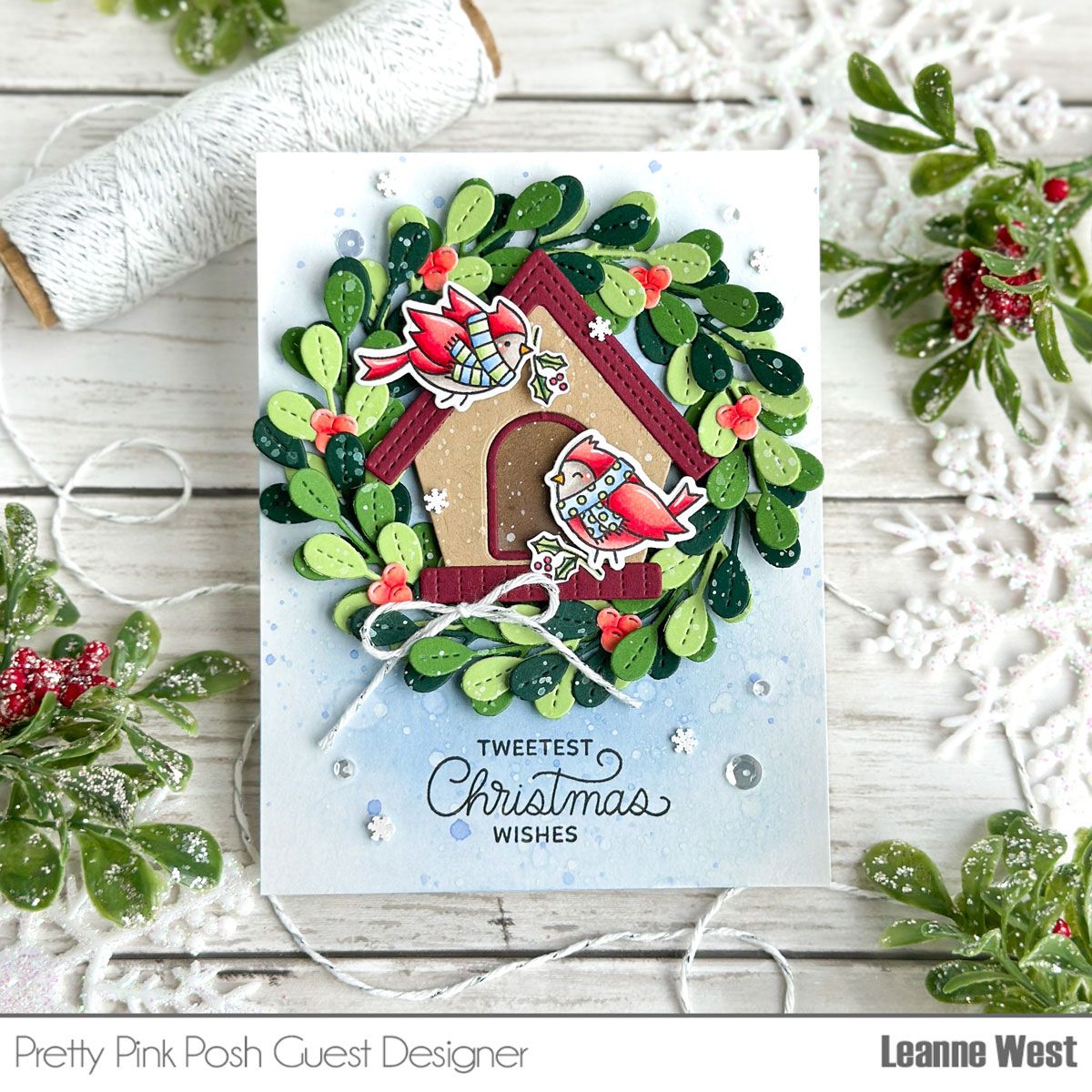 Pretty Pink Posh Winter Birds Clear Stamps birdhouse