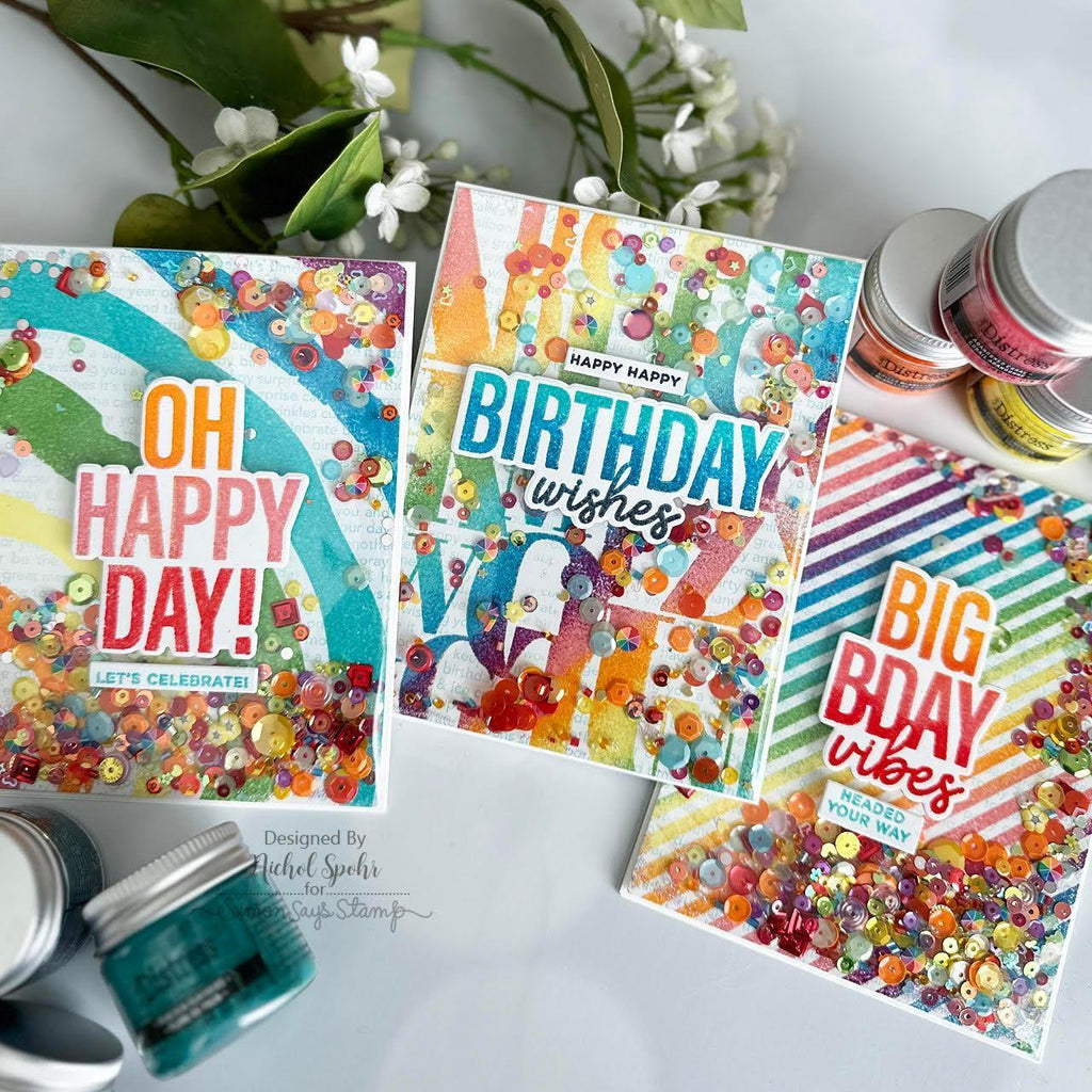 Tim Holtz Distress Embossing Glaze Spiced Marmalade Ranger tde79217 Bright Happy Birthday Cards