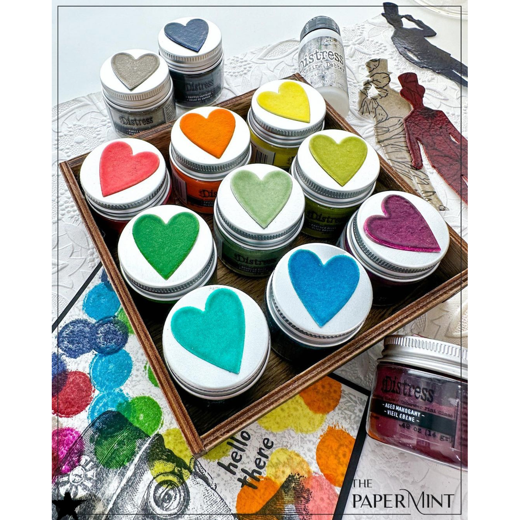 Tim Holtz Distress Embossing Glaze Spiced Marmalade Ranger tde79217 Heart Color Swatches