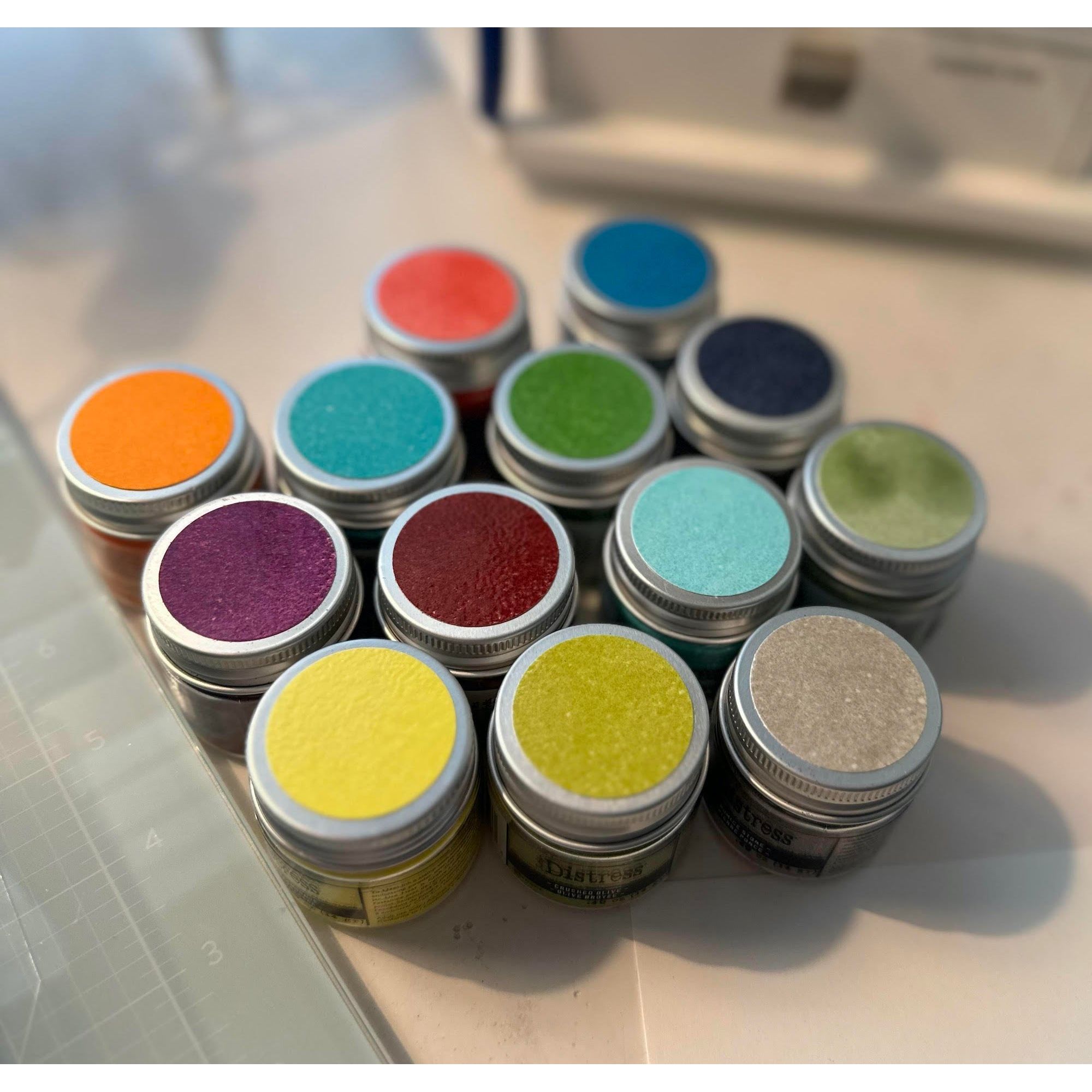 Tim Holtz Distress Embossing Glaze Set Of 12 Ranger ranger168 Alternate View With Color Swatches
