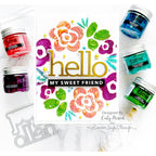 Tim Holtz Distress Embossing Glaze Abandoned Coral Ranger tde84051 Hello My Sweet Friend Card | color-code:ALT01