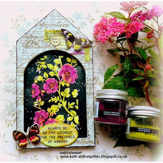 Tim Holtz Distress Embossing Glaze Seedless Preserves Ranger tde79200 Butterfly Floral Project