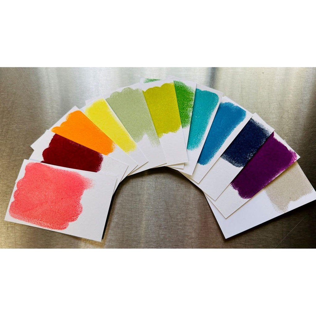 Tim Holtz Distress Embossing Glaze Mermaid Lagoon Ranger tde84075 Card Swatches