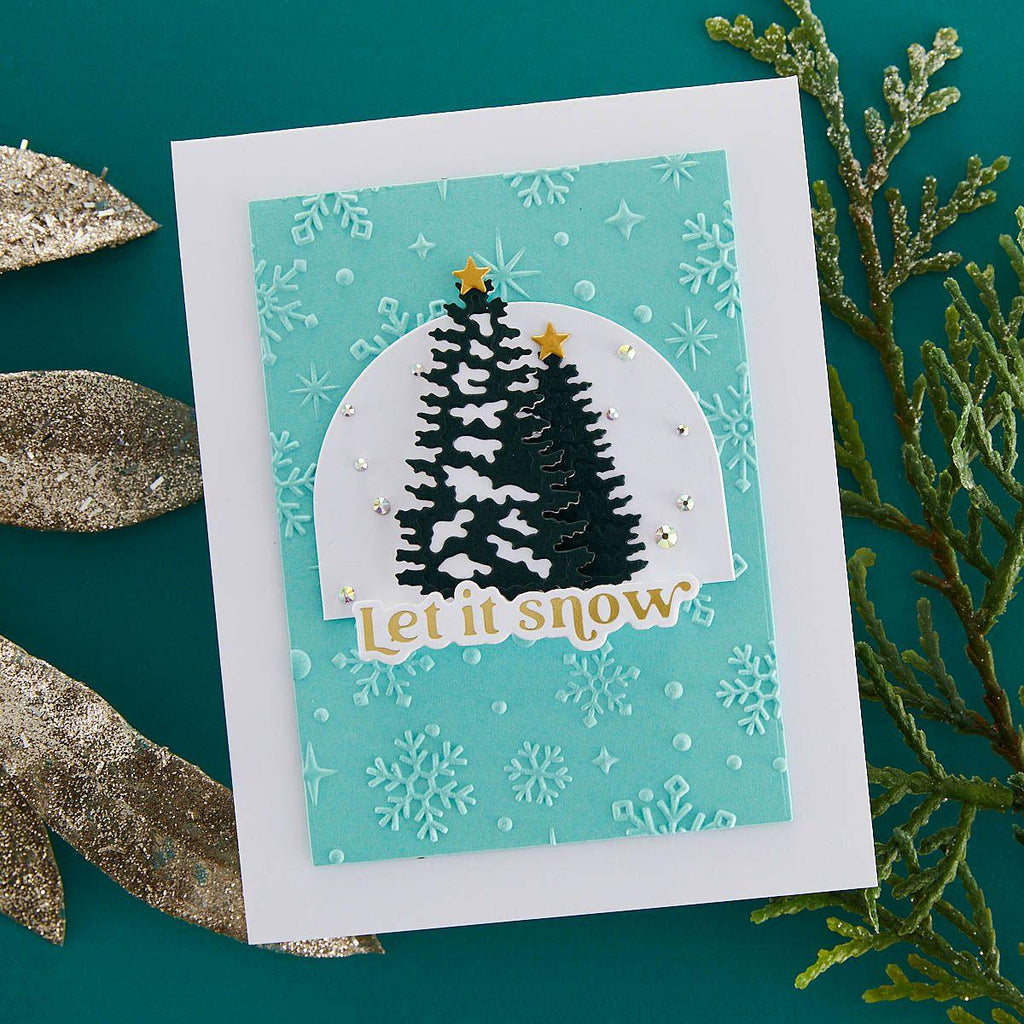 e3d-069 Spellbinders Sparkling Snow 3D Embossing Folder let it snow