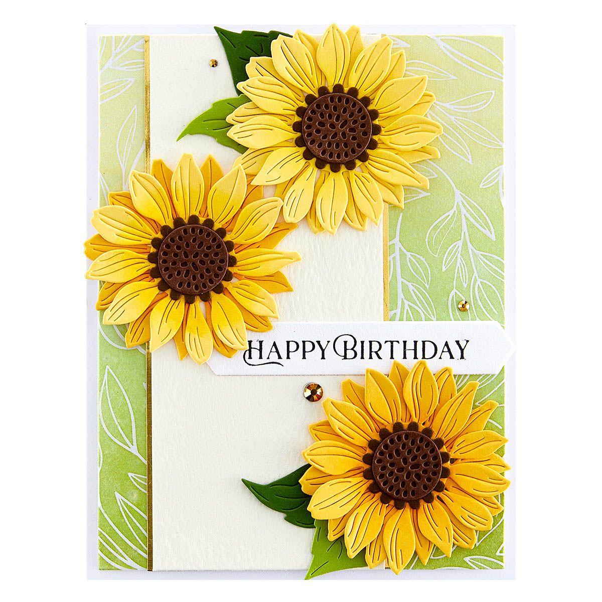 s3-494 Spellbinders Sunflower Serenade Etched Dies happy birthday