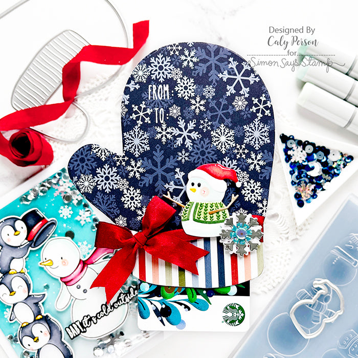 Simon Says Stamp Pigment Ink Pad WHITE INK039 Christmas Gift Card Holder | color-code:ALT01