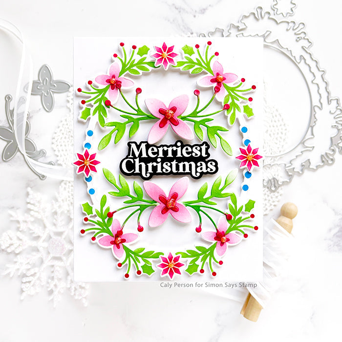 Waffle Flower Folk Art Floral Die 421448 merry christmas | color-code:ALT01