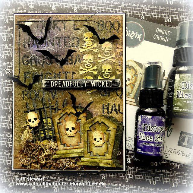 Tim Holtz Sizzix Graveyard Colorize Thinlits Dies 666383 skull and crossbones