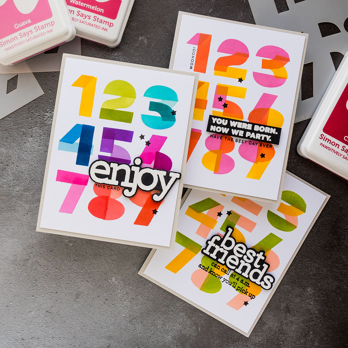 Simon Says Stamp Stencils Layered Numbers mt221701 Stamptember Birthday Cards | color-code:ALT01
