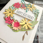 Tim Holtz Distress 8.5 x 11 Kraft Heavystock Ranger tda76384 Floral Wreath Birthday Card | color-code:ALT07