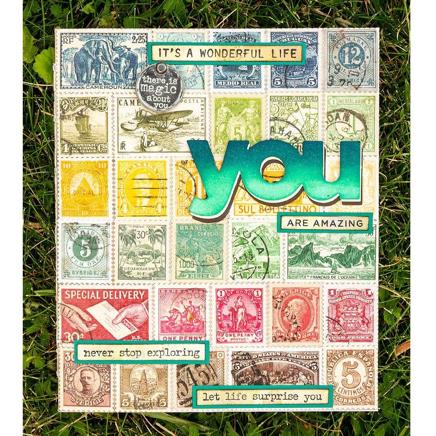 Tim Holtz Distress 8.5 x 11 Mixed Media Heavystock Ranger tda75172 Postage Stamp Notebook | color-code:ALT04