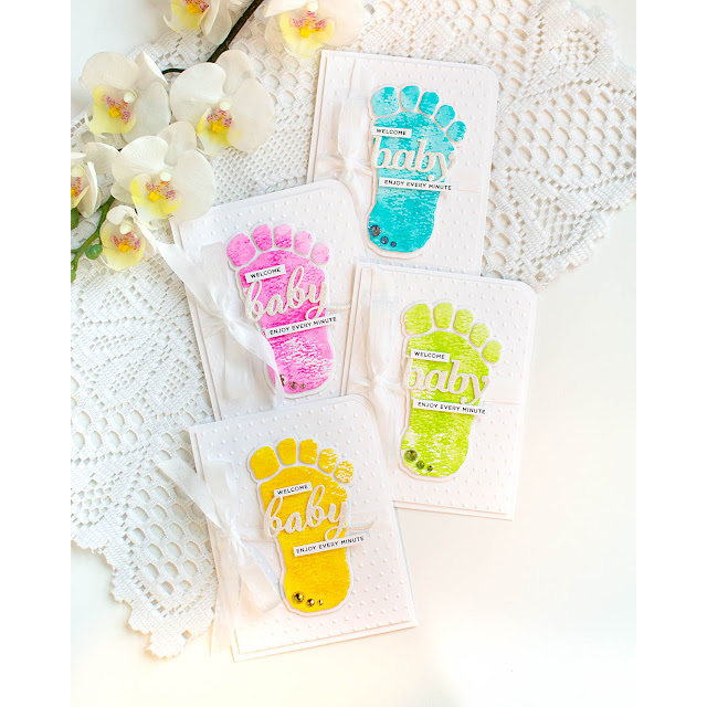 Simon Says Stamp Yeti Footprint Wafer Dies 1332sd Sugar and Spice Baby Cards | color-code:ALT03