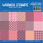 Whimsy Stamps Pink Plaids 6x6 inch Paper Pack WSDP44