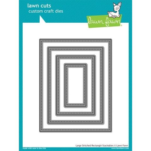 Simon Says Stamp! Lawn Fawn LARGE STITCHED RECTANGLE STACKABLES Lawn Cuts Dies LF767