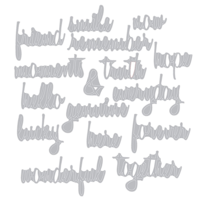 Simon Says Stamp! Tim Holtz Sizzix FRIENDSHIP WORDS SCRIPT Thinlits Die 660225
