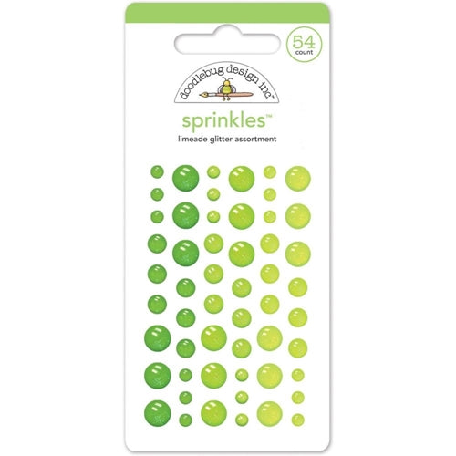 Simon Says Stamp! Doodlebug LIMEADE GLITTER Sprinkles Enamel Dots 4538