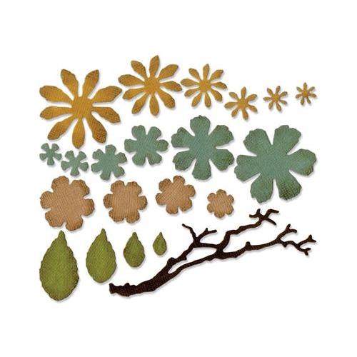 Simon Says Stamp! Tim Holtz Sizzix SMALL TATTERED FLORALS Thinlits Die 661806