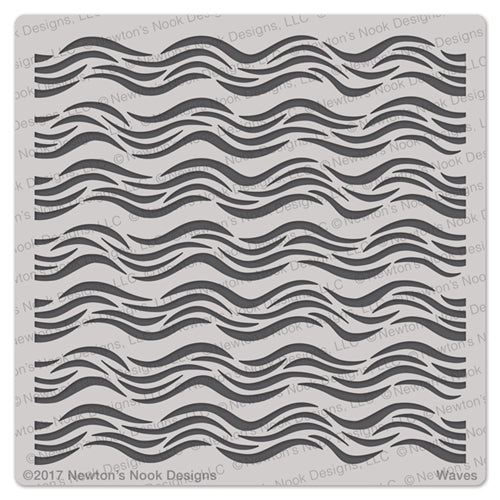 Simon Says Stamp! Newton's Nook Designs WAVES Stencil NN1707T04