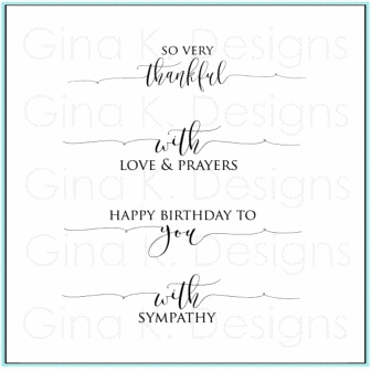 Simon Says Stamp! Gina K Designs SCRIPTY SAYINGS Clear Stamps 9711