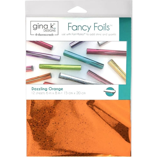 Simon Says Stamp! Therm O Web Gina K Designs DAZZLING ORANGE HOLOGRAPHIC Fancy Foils Deco Foil 18070