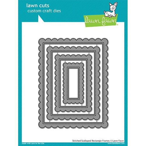 Simon Says Stamp! Lawn Fawn STITCHED SCALLOPED RECTANGLE FRAMES Die Cuts LF1719