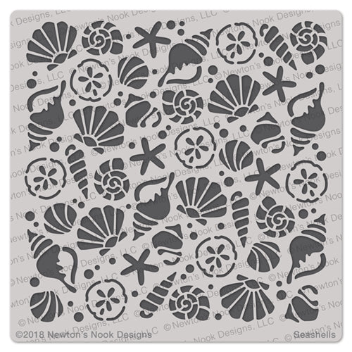 Simon Says Stamp! Newton's Nook Designs SEASHELLS Stencil NN1807T02