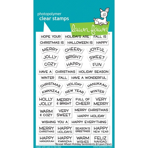 Simon Says Stamp! Lawn Fawn REVEAL WHEEL HOLIDAY SENTIMENTS Clear Stamps LF1772