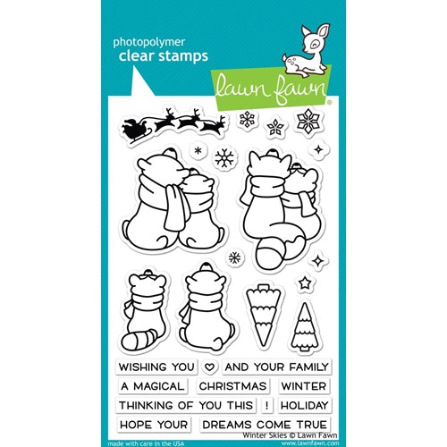 Simon Says Stamp! Lawn Fawn WINTER SKIES Clear Stamps LF1763